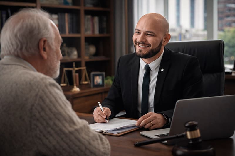 Atendimento jurídico em escritório